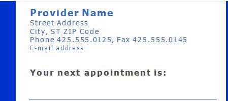 appointment cards templates free