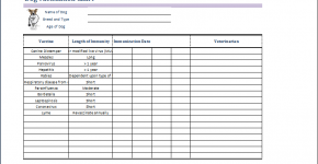 dog vaccination chart template excel