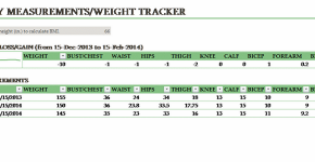 Body Measurement Weight Tracking Template
