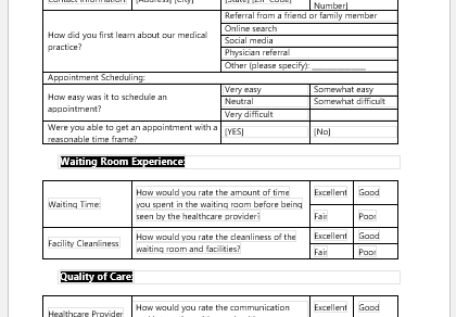 Medical Practice Survey Form