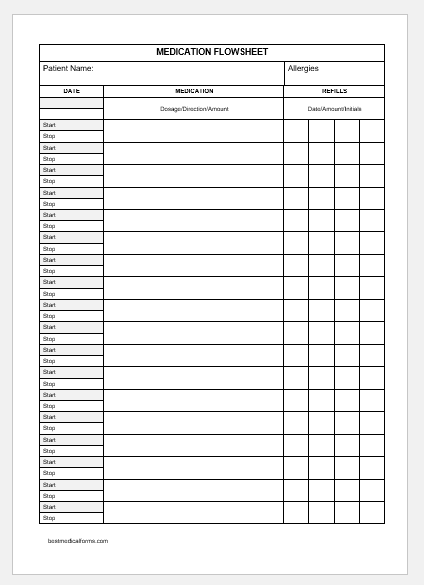 Flow Sheet Template