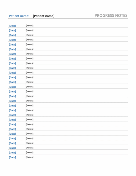 Nursing Progress Notes Template from www.bestmedicalforms.com