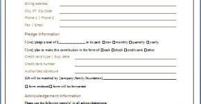 Sample Donation Pledge Form