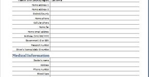Employee Medical Emergency Information Record Form
