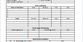 Diabetes management sheet