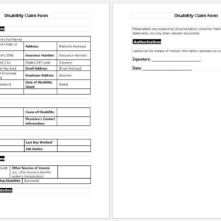 Disability Claim Form