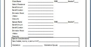 Disability Care Insurance Proposal Request Form