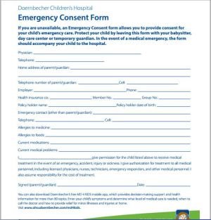 Sample Medical Consent Form | Printable Medical Forms, Letters &amp; Sheets
