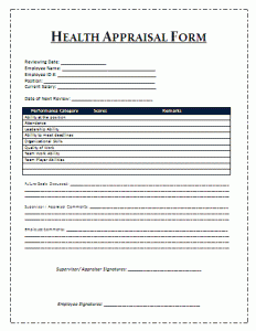 Health Appraisal Form