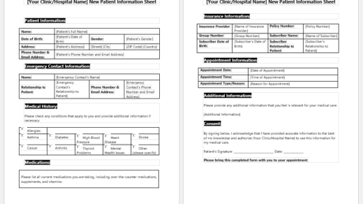 New Patient Information Sheet