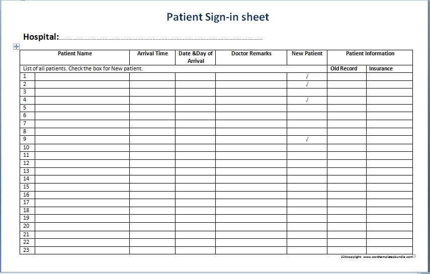 patient-sheet-template