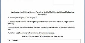 Driving License Application Form