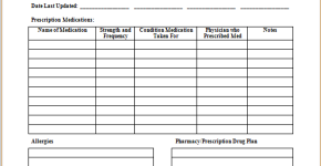 Medication prescription form template