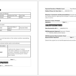 Job Leave Medical Form