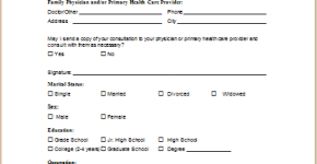 medical history and screening form template