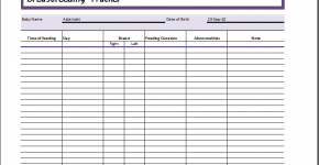 breastfeeding tracker template