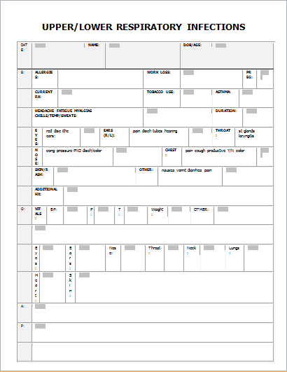 upper lower respiratory infection record form printable babysitter medical authorization