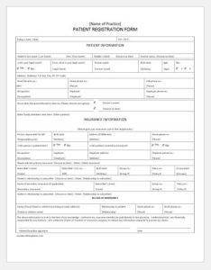 Patient Face Sheet Template for MS Word | Printable Medical Forms ...