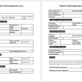 Pediatric Patient Registration Form