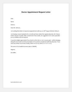 Doctor Appointment Request Letter