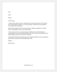 Medical Leave Request Letter