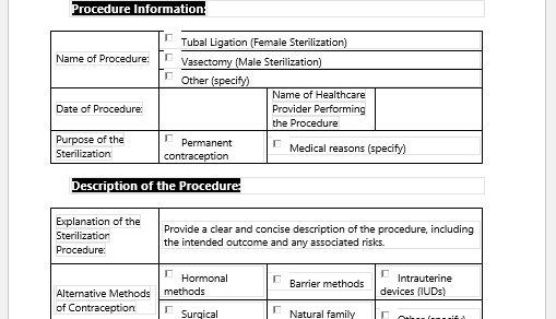 Sterilization Consent Form