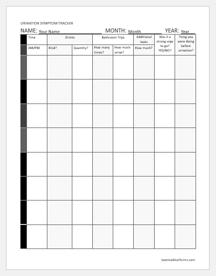 Bladder Diary Chart