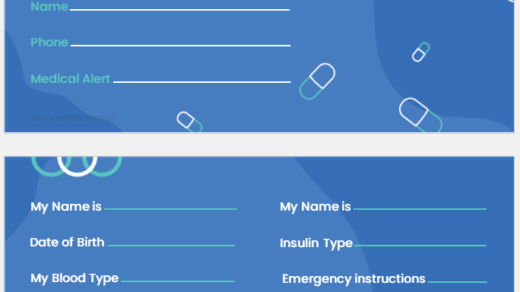 Diabetes Information Card