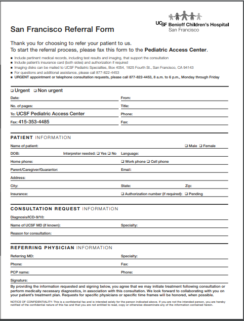 Doctor referral form