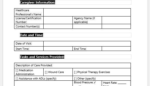 Home Healthcare Log