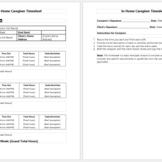 In-Home Caregiver Timesheet