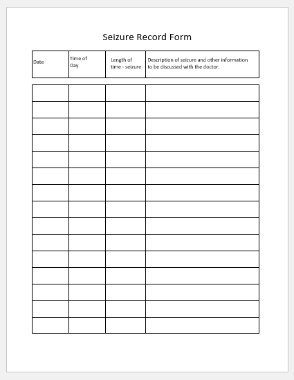 Seizure Chart