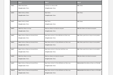 12 Week Triathlon Training Schedule