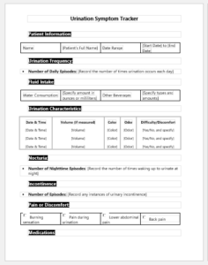 Urination Symptom Tracker