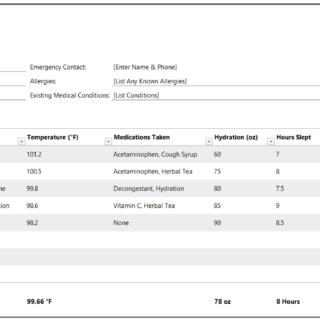 Common Cold and Flu Tracker for Excel