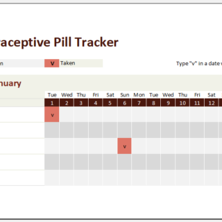 Contraceptive Pill Tracker Template