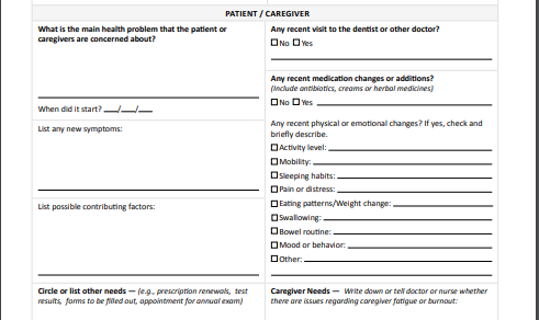 Doctor visit form