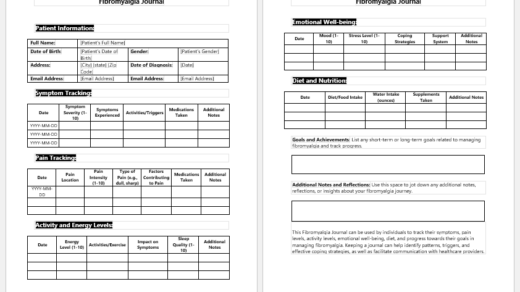 Fibromyalgia Journal Template