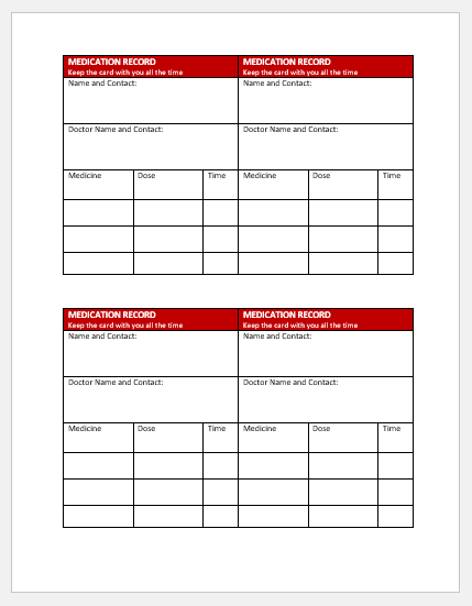 wallet-size-medication-record-card-templates-download