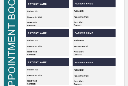 Doctor appointment book template