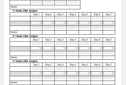 Eye Drop Schedule Sheet Template