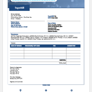 Medical superbill template