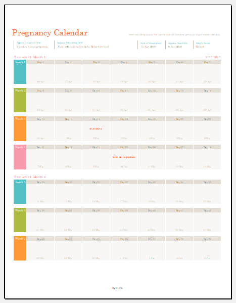 pregnancy-calendar-excel-templates