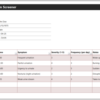 Urinary Symptom Screener for Excel