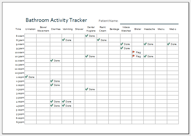 Patient Tracking Template from www.bestmedicalforms.com