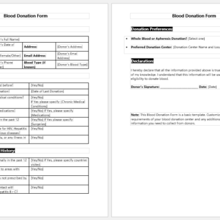 Blood Donation Form