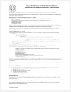 Texas Autopsy Form.pdf Autopsy Consent Forms & Samples | Download Files