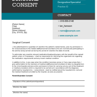 Surgical consent form