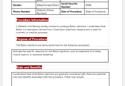 Botox Consent Form