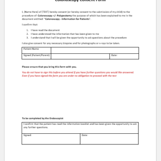 Colonoscopy Consent Form